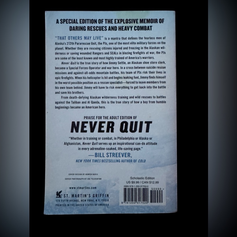 Book “Never Quit - How I Became A Special OPs Pararescue Jumper” - Picture 9 of 10